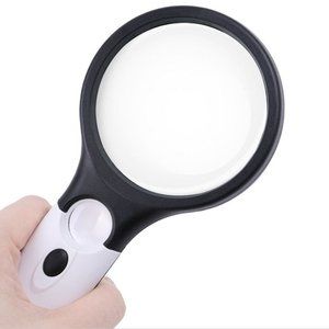 3 LED Light 45X Handheld Jewelry Loupe Magnifier Reading Magnifying Glass Lens